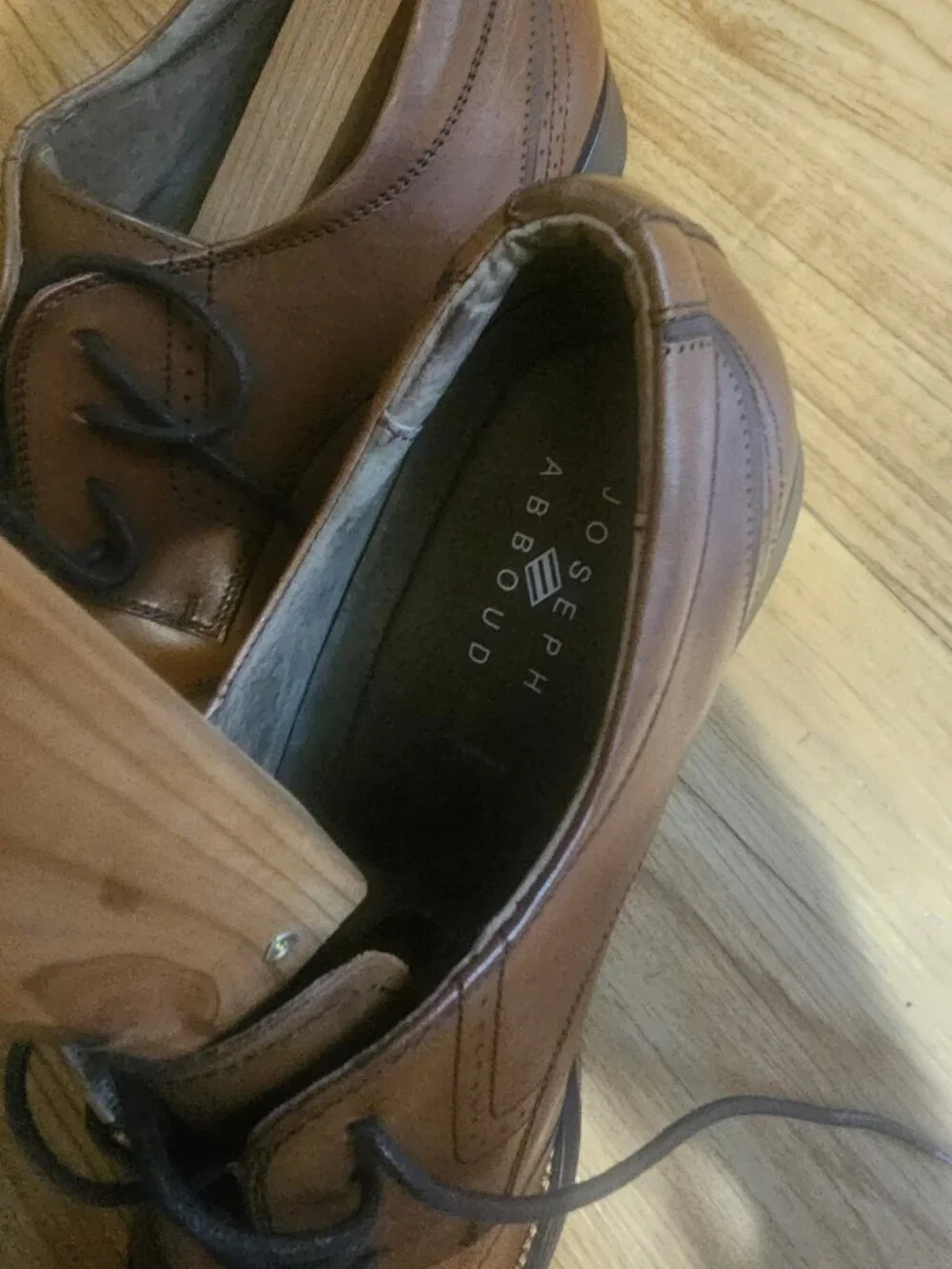 Joseph Abboud Andrew Shoes Wingtip Oxford Dress Leather Brown Mens 10.5 D
